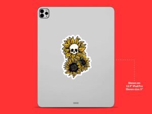 Skull Sunflower Sticker