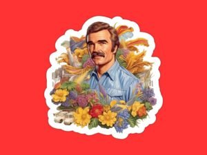 Burt Reynolds Sticker , funny sticker