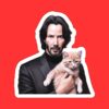 Keanu Reeves Holding Cat Sticker