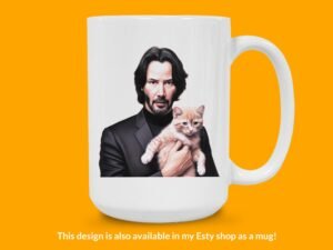 Keanu Reeves Holding Cat Sticker