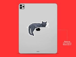 Cute Gray Cat Sticker