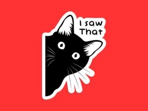 I Saw That Sticker | Black Cat Sticker, Funny Cat sticker, Cute Cat Sticker, Crazy Cat Lady, Peeking Cat Sticker, Cat Themed Gift, Cat Decal