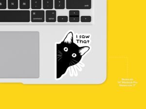 I Saw That Sticker | Black Cat Sticker, Funny Cat sticker, Cute Cat Sticker, Crazy Cat Lady, Peeking Cat Sticker, Cat Themed Gift, Cat Decal