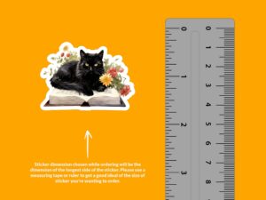 Black Cat on Book Sticker