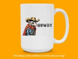 Opossum Cowboy Howdy Sticker