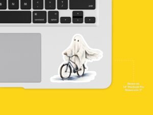 Ghost Riding a Bicycle Sticker