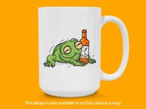 Drunk Frog Sticker | Vinyl Sticker, Car Sticker, Laptop Sticker, Water Bottle Sticker, Funny Sticker, Cute Sticker, Gift Sticker