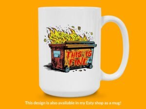 This Is Fine Sticker | Garbage Fire Sticker