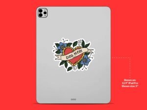 Dog Mom Sticker | Heart Sticker, Flower Sticker, Tattoo Sticker, Floral Sticker, Car Sticker, Waterbottle Sticker, Cute Dog Sticker