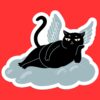 Angel Black Cat Sticker