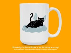 Angel Black Cat Sticker