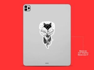 Magical Cat Flower Sticker - Purrfectly Enchanting Decal for Cat Lovers | Vinyl Sticker, Laptop Sticker, WaterBottle Sticker, Trendy Sticker