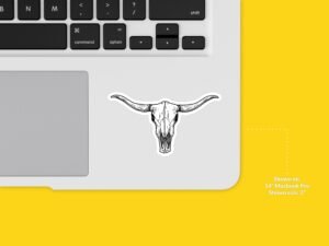 Texas Longhorn Bull Skull Sticker