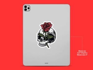 Rose Skull Sticker