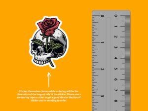 Rose Skull Sticker
