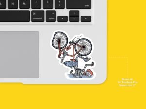 Skeleton Bike Wreck Sticker