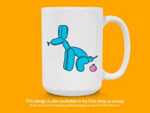 Pooping Balloon Dog Sticker