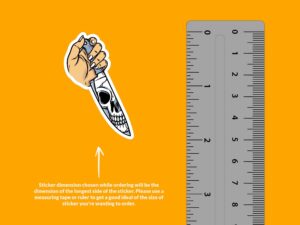 Skeleton Knife Sticker