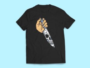 Skeleton Knife Sticker