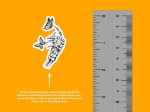 Skeleton Hand Butterfly Sticker