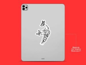 Skeleton Hand Butterfly Sticker