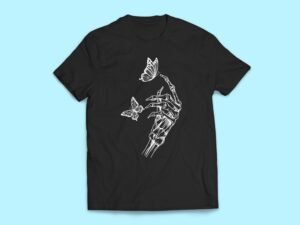 Skeleton Hand Butterfly Sticker