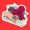 Floral Piano Sticker