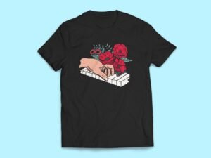 Floral Piano Sticker