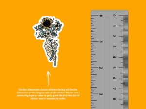 Skeleton Holding Flowers Sticker