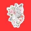 Floral Skeleton Torso Sticker