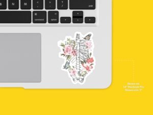 Floral Skeleton Torso Sticker