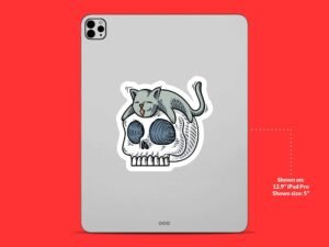 Cute Cat Skull Sticker