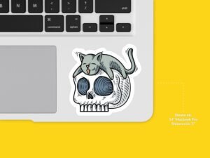 Cute Cat Skull Sticker