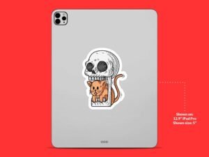 Cat in a Skull Sticker