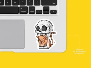 Cat in a Skull Sticker
