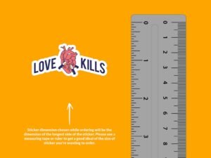 Love Kills Dagger Heart sticker