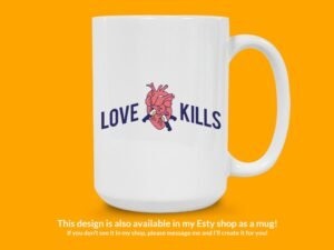 Love Kills Dagger Heart sticker