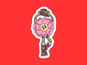 Cowgirl Flower Sticker