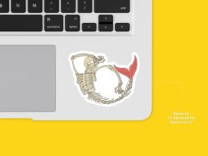 Skeleton Mermaid Sticker