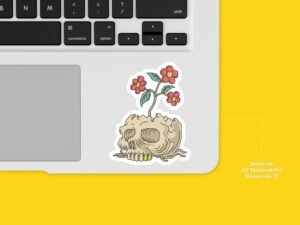 Flower Skull Sticker