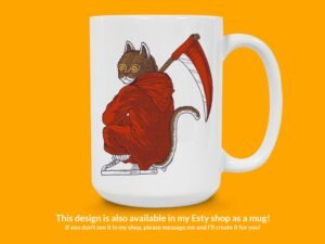 Grim Reaper Cat Sticker