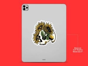 Sunflower Skull Sticker