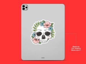 Floral Skull Sticker