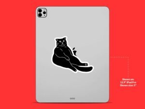 Lazy Black Cat Sticker