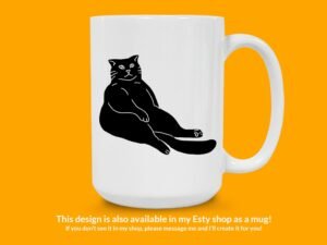 Lazy Black Cat Sticker