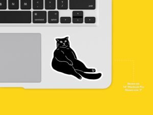 Lazy Black Cat Sticker