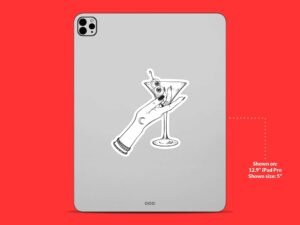 Goth Eyeball Martini Sticker