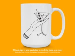 Goth Eyeball Martini Sticker