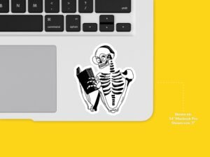 Reading Skeleton Sticker