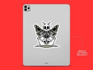 Skeleton Moth Sticker